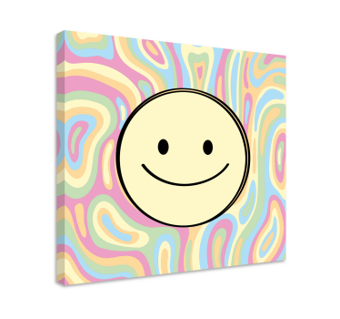 Slika na platnu motivacijski uz uzorak nasmijanih lica - TenStickers