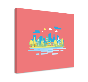Plavi grad sa morskim zidom slike za vrtić - TenStickers