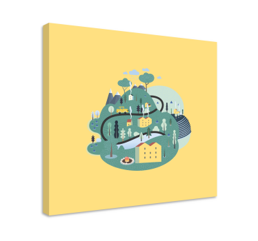 Slika na platnu gradova Šarmantna scena na selu - TenStickers