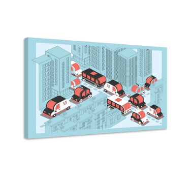 Slika na platnu gradova urbana prometna scena - TenStickers