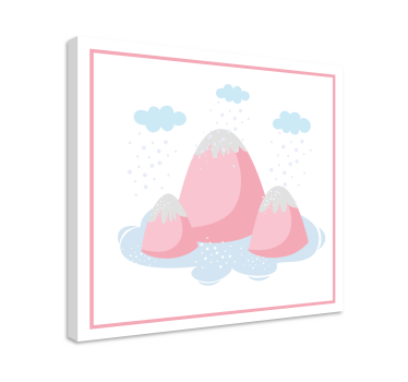 Slika na platnu elegantan ružičasta planinska scena - TenStickers