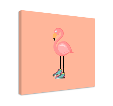 Flamingo s natpisima na zidu tenisica za dnevnu sobu - TenStickers