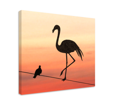 Flamingo i ptice dizajn dvorane grafike platna - TenStickers