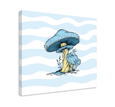 Plava gljiva ilustracija kuhinja platno umjetnost - TenStickers
