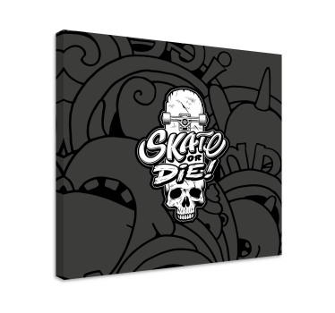 Slika na platnu sport s dizajnom lubanje na skateboardu - TenStickers