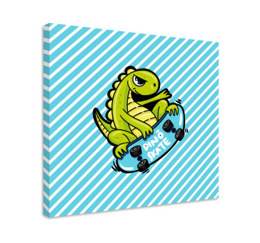Slika na platnu dinosauri dino skateboard zabava - TenStickers