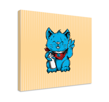 Slika na platnu mačke razigrana plava mačka - TenStickers
