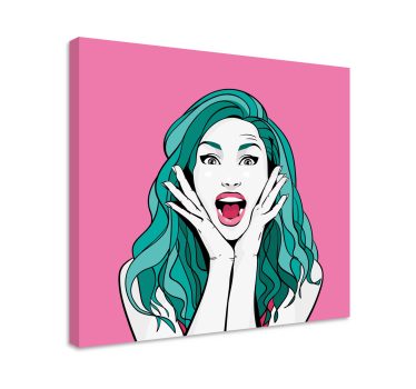 žena koja vrišti u pop art stilu moderni otisci na platnu - TenStickers