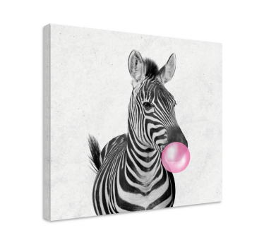 Slika na platnu životinje zebra sa žvakaćom gumom - TenStickers