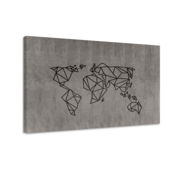Sive i crne karte svijeta 3d slike platna - TenStickers