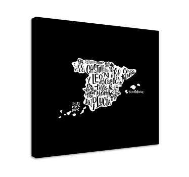 Slika na platnu karta svijeta kreativna tipografija - TenStickers