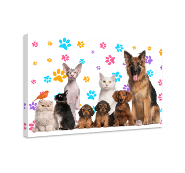 Psi i mačke životinjsko platno - TenStickers