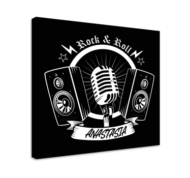 Slika na platnu muzika dizajn retro mikrofona - TenStickers