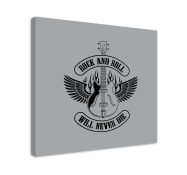 Gitara u vatri s rock tekstom glazbeni ispis na platnu - TenStickers