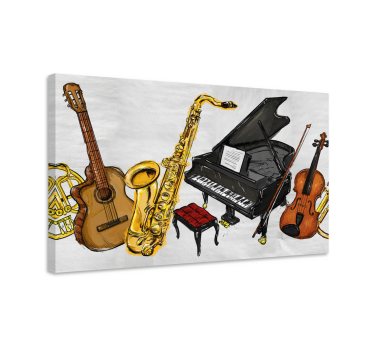 Slikanje glazbenih instrumenata print na platnu - TenStickers