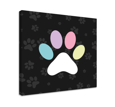 Slika na platnu psi šarena šapa - TenStickers