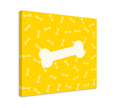 Slatka žuta pozadina slike platna s psećim kostima - TenStickers
