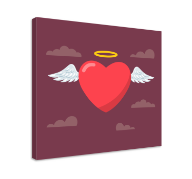 šareno srce anđela umjetnost platna - TenStickers