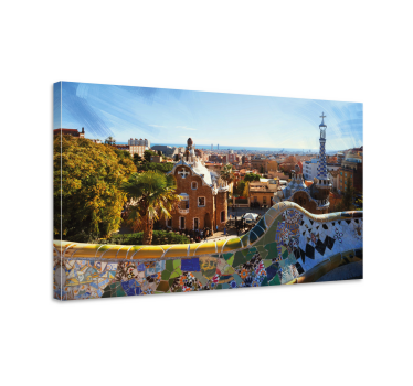 Slika na platnu gradova pogled na mozaik iz barcelone - TenStickers