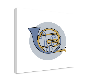 Slika na platnu muzika silueta francuskog roga - TenStickers