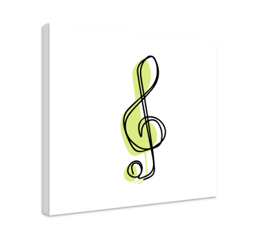 Slika na platnu muzika kontura muzičkog ključa - TenStickers