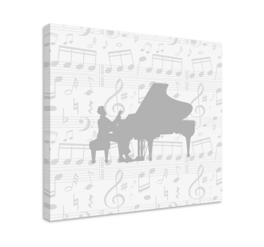 Slika na platnu muzika silueta klavirskih melodija - TenStickers