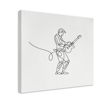 Gitara elegantan minimalistički glazbeni otisak na platnu - TenStickers