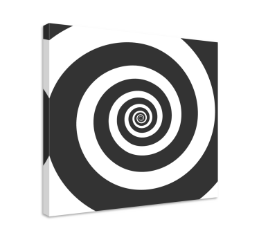 Crno -bijelo hipnotičko retro spiralno platno umjetnost - TenStickers