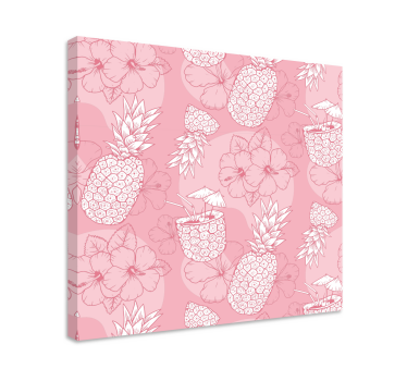 Slika na platnu cvijeće i biljke uzorak ananasa hibiskusa - TenStickers