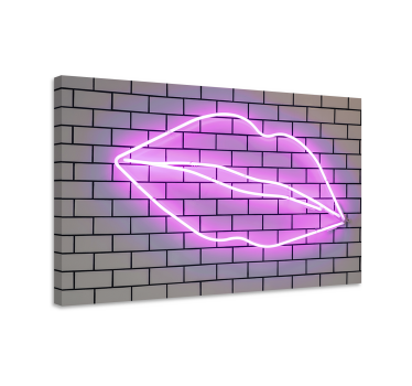 Slika na platnu motivacijski kiss neonski znak - TenStickers