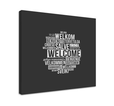 Slika na platnu citati globalna poruka dobrodošlice - TenStickers