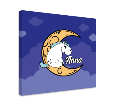 Slika na platnu jednorog mjesečeva scena - TenStickers
