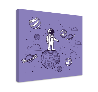 Slika na platnu video igre astronaut u istraživanju svemira - TenStickers