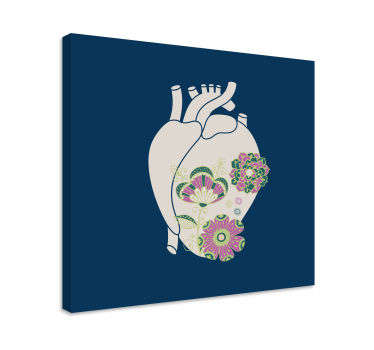 Slika na platnu sažetak cvjetni dizajn srca - TenStickers