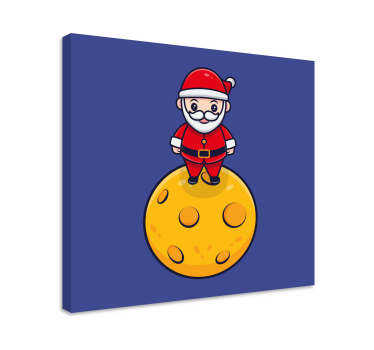 Slika na platnu djeca djed božićnjak na mjesecu - TenStickers