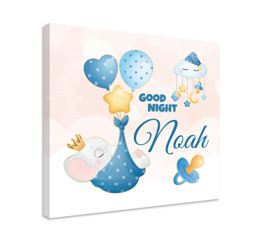 Slika na platnu vrtić dobar noć slon - TenStickers
