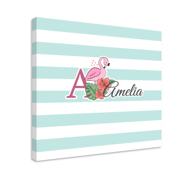 Slika na platnu vrtić s personaliziranim flamingom - TenStickers