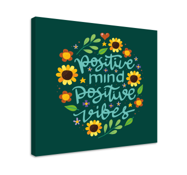 Cvijeće i motivacijski citat inspirativno platno - TenStickers