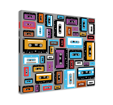 Retro 80-ih kazete s uzorkom vintage zidnih otisaka - TenStickers