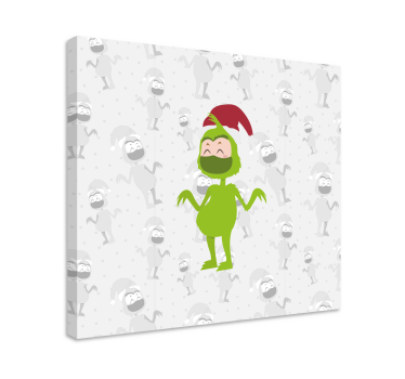 Slika na platnu ljudi i likovi sretan zeleni lik - TenStickers