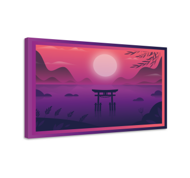 Slika na platnu  orijentalni zalazak sunca torii vrata - TenStickers