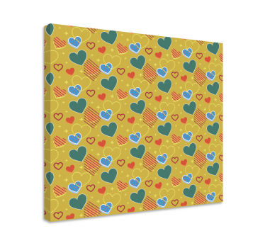 Slika na platnu abc i slova Šareni uzorak srca - TenStickers