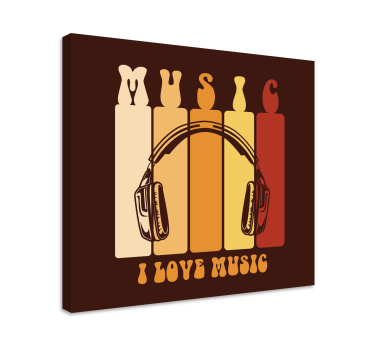 Slika na platnu muzika slušalice i zvuk - TenStickers