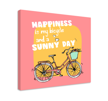 Sreća je sunce i bicikl zidne umjetničke otiske citata - TenStickers