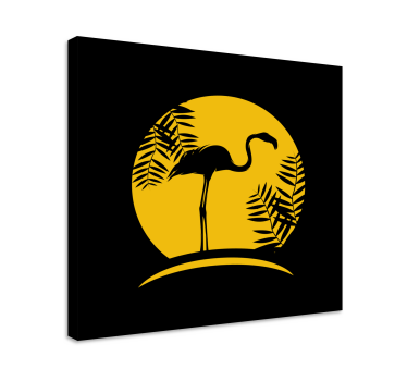Slika na platnu ptica elegantna silueta flaminga - TenStickers