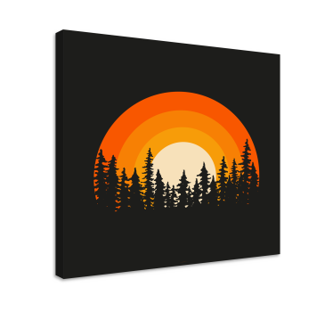 Slika na platnu krajolici stilizirana silueta zalaska sunca - TenStickers
