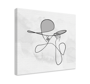 Minimalistička žena s otiscima na platnu za šešir dvorane - TenStickers