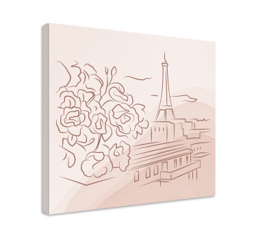 Slika na platnu gradova pariz s cvjetnim motivima - TenStickers