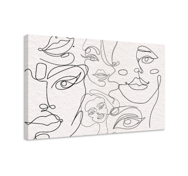 Minimalistička lica lineart moderna umjetnost otisci na platnu - TenStickers
