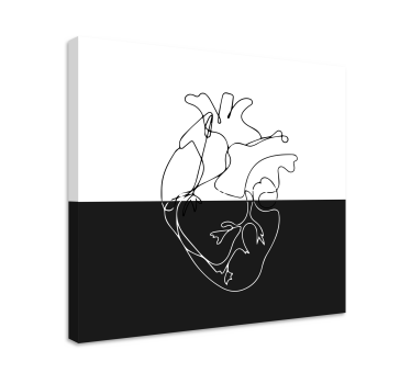 Geometrical heart lineart geometrijsko uokvireno platno - TenStickers